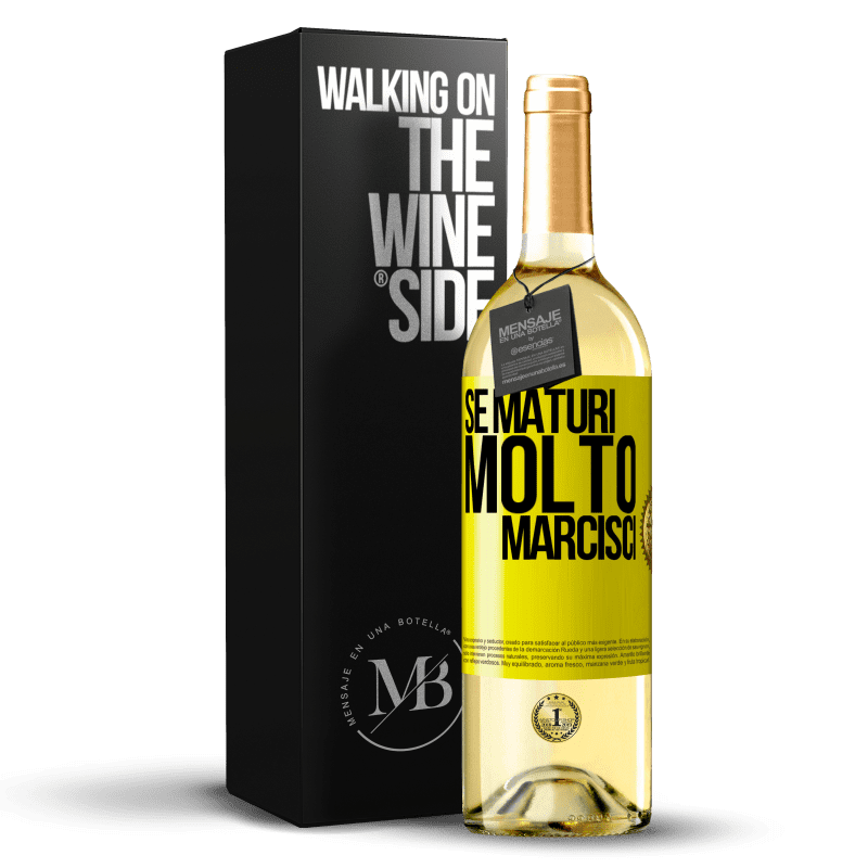 29,95 € Spedizione Gratuita | Vino bianco Edizione WHITE Se maturi molto marcisci Etichetta Gialla. Etichetta personalizzabile Vino giovane Raccogliere 2025 Verdejo