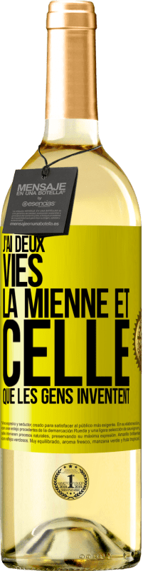 29,95 € Envoi gratuit | Vin blanc Édition WHITE J'ai deux vies. La mienne et celle que les gens inventent Étiquette Jaune. Étiquette personnalisable Vin jeune Récolte 2025 Verdejo