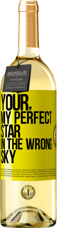 29,95 € | White Wine WHITE Edition Your. My perfect star in the wrong sky Yellow Label. Customizable label Young wine Harvest 2025 Verdejo