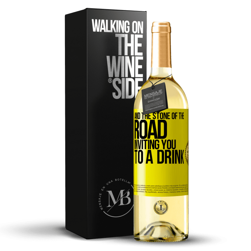 29,95 € Free Shipping | White Wine WHITE Edition And the stone of the road inviting you to a drink Yellow Label. Customizable label Young wine Harvest 2024 Verdejo