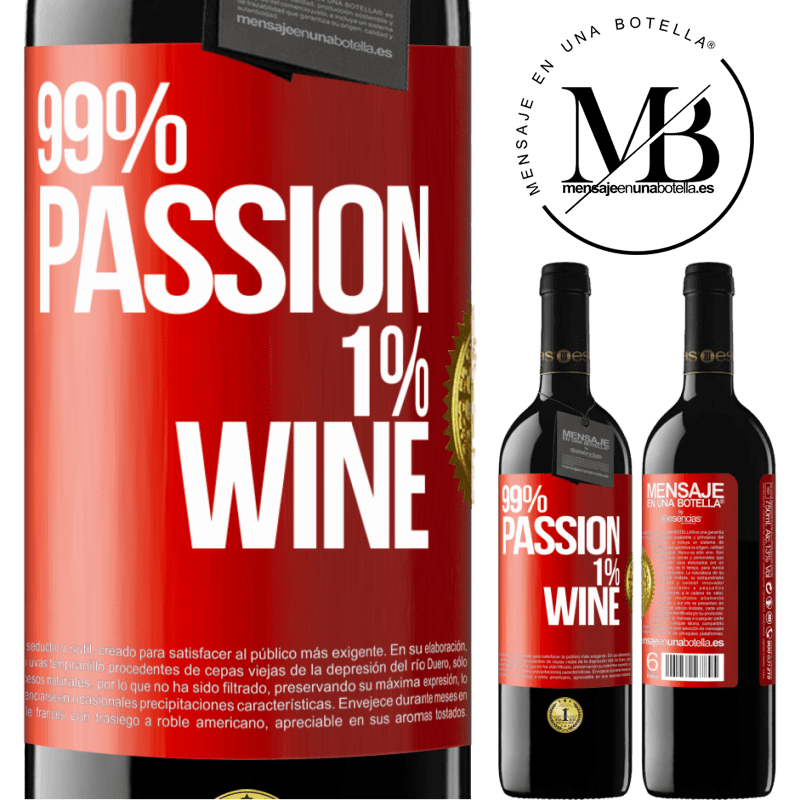 39,95 € Kostenloser Versand | Rotwein RED Ausgabe MBE Reserve 99% passion, 1% wine Rote Markierung. Anpassbares Etikett Reserve 12 Monate Ernte 2014 Tempranillo