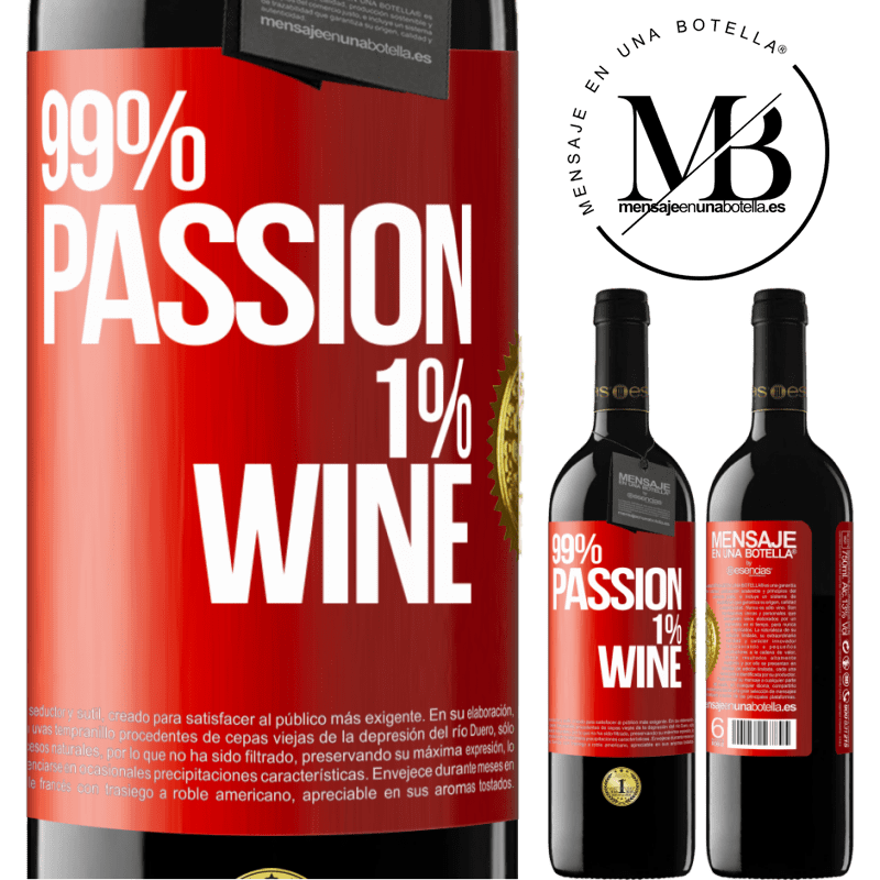 39,95 € Kostenloser Versand | Rotwein RED Ausgabe MBE Reserve 99% passion, 1% wine Rote Markierung. Anpassbares Etikett Reserve 12 Monate Ernte 2016 Tempranillo