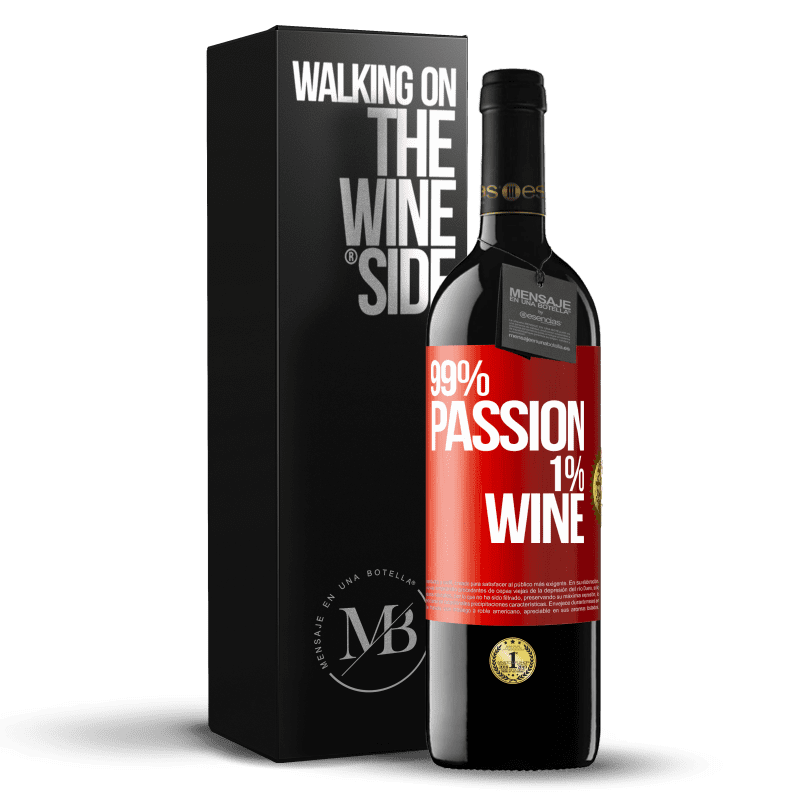 39,95 € Kostenloser Versand | Rotwein RED Ausgabe MBE Reserve 99% passion, 1% wine Rote Markierung. Anpassbares Etikett Reserve 12 Monate Ernte 2015 Tempranillo