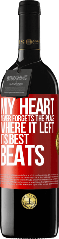 39,95 € | Red Wine RED Edition MBE Reserve My heart never forgets the place where it left its best beats Red Label. Customizable label Reserve 12 Months Harvest 2014 Tempranillo