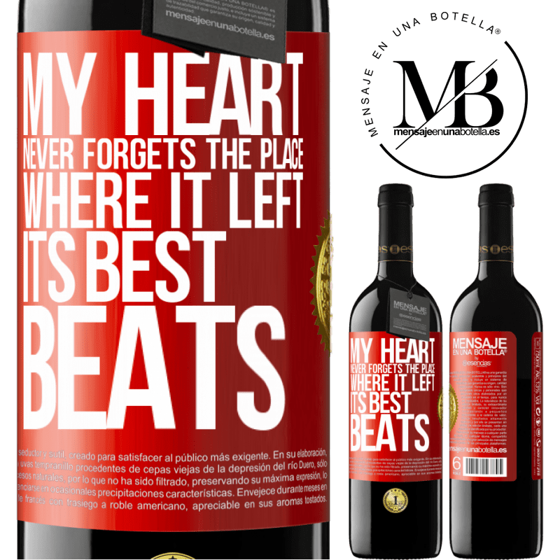 24,95 € Free Shipping | Red Wine RED Edition Crianza 6 Months My heart never forgets the place where it left its best beats Red Label. Customizable label Aging in oak barrels 6 Months Harvest 2019 Tempranillo