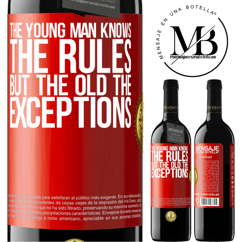 24,95 € Free Shipping | Red Wine RED Edition Crianza 6 Months The young man knows the rules, but the old the exceptions Red Label. Customizable label Aging in oak barrels 6 Months Harvest 2019 Tempranillo