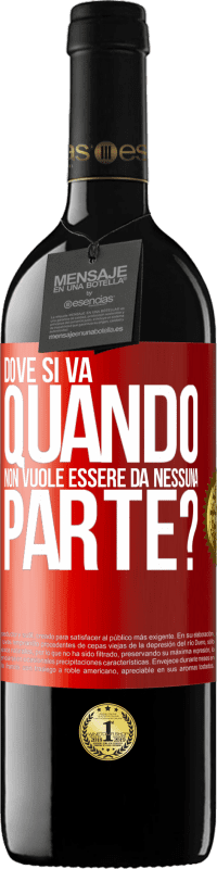 «dove si va quando non vuole essere da nessuna parte?» Edizione RED MBE Riserva