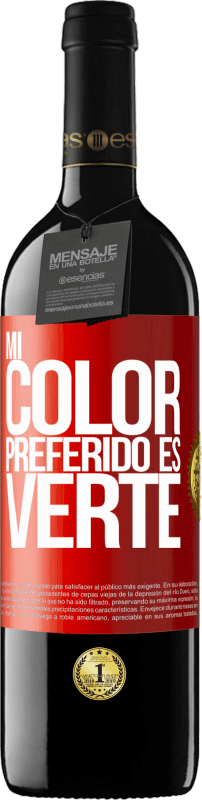 Envío gratis | Vino Tinto Edición RED MBE Reserva Mi color preferido es: verte Etiqueta Roja. Etiqueta personalizable Reserva 12 Meses Cosecha 2014 Tempranillo