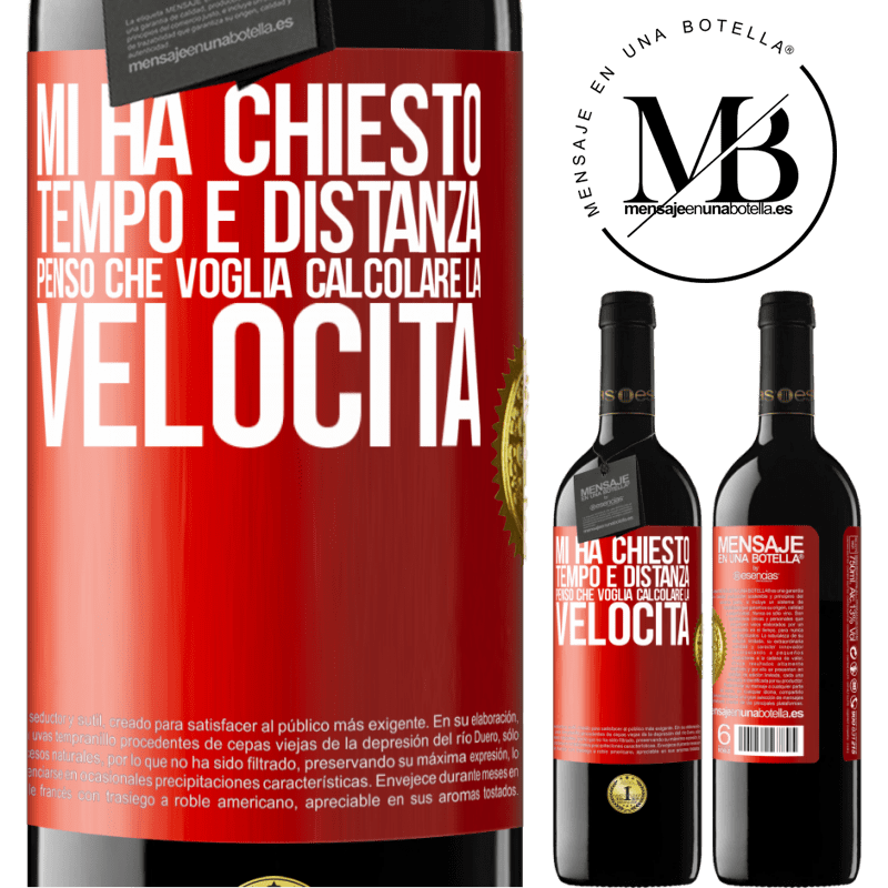 39,95 € Spedizione Gratuita | Vino rosso Edizione RED MBE Riserva Mi ha chiesto tempo e distanza. Penso che voglia calcolare la velocità Etichetta Rossa. Etichetta personalizzabile Riserva 12 Mesi Raccogliere 2016 Tempranillo