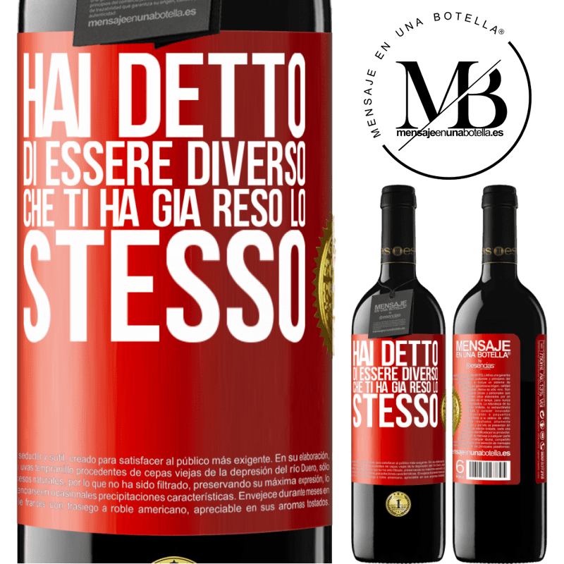 39,95 € Spedizione Gratuita | Vino rosso Edizione RED MBE Riserva Hai detto di essere diverso, che ti ha già reso lo stesso Etichetta Rossa. Etichetta personalizzabile Riserva 12 Mesi Raccogliere 2015 Tempranillo