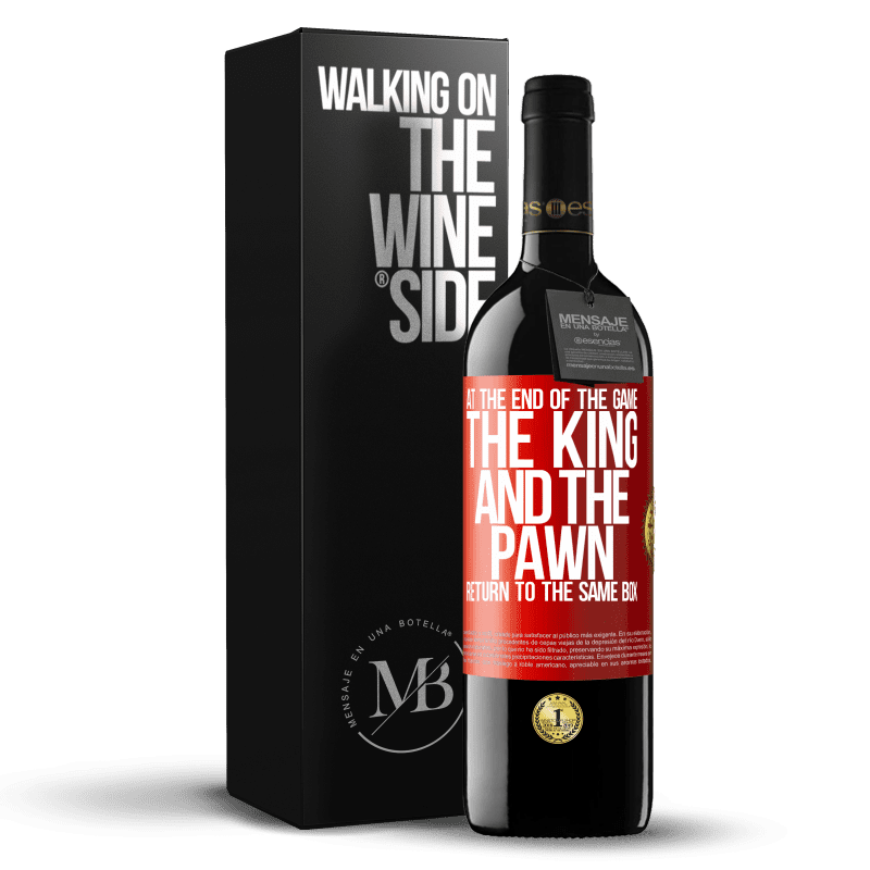 39,95 € Free Shipping | Red Wine RED Edition MBE Reserve At the end of the game, the king and the pawn return to the same box Red Label. Customizable label Reserve 12 Months Harvest 2016 Tempranillo