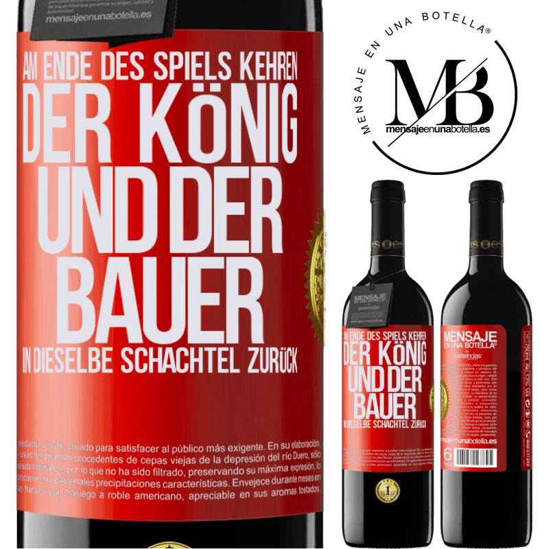 39,95 € Kostenloser Versand | Rotwein RED Ausgabe MBE Reserve Am Ende des Spiels kehren der König und der Bauer in dieselbe Schachtel zurück Rote Markierung. Anpassbares Etikett Reserve 12 Monate Ernte 2014 Tempranillo