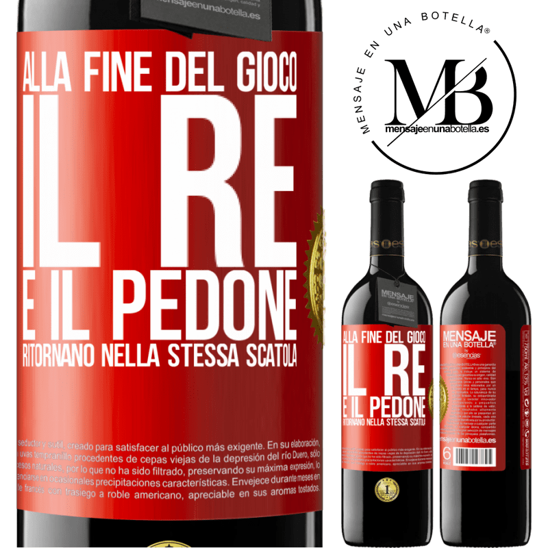 39,95 € Spedizione Gratuita | Vino rosso Edizione RED MBE Riserva Alla fine del gioco, il re e il pedone ritornano nella stessa scatola Etichetta Rossa. Etichetta personalizzabile Riserva 12 Mesi Raccogliere 2014 Tempranillo