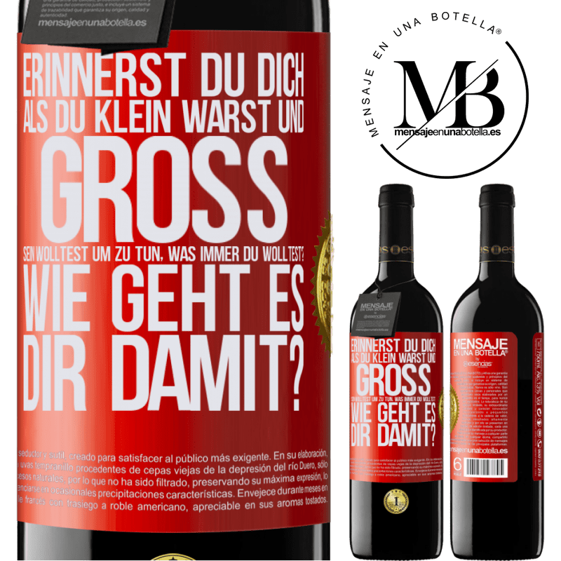 39,95 € Kostenloser Versand | Rotwein RED Ausgabe MBE Reserve Erinnerst du dich, als du klein warst und groß sein wolltest, um zu tun, was immer du wolltest? Wie läuft es denn so? Rote Markierung. Anpassbares Etikett Reserve 12 Monate Ernte 2016 Tempranillo