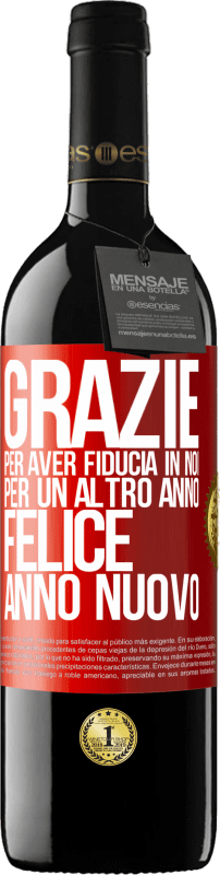 39,95 € Spedizione Gratuita | Vino rosso Edizione RED MBE Riserva Grazie per aver fiducia in noi per un altro anno. Felice anno nuovo Etichetta Rossa. Etichetta personalizzabile Riserva 12 Mesi Raccogliere 2016 Tempranillo