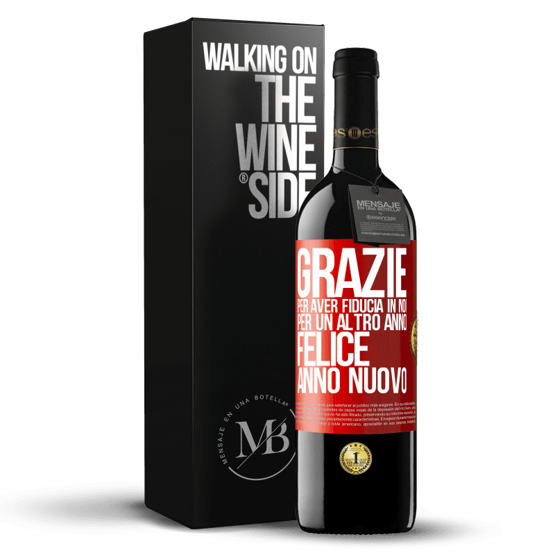 39,95 € Spedizione Gratuita | Vino rosso Edizione RED MBE Riserva Grazie per aver fiducia in noi per un altro anno. Felice anno nuovo Etichetta Rossa. Etichetta personalizzabile Riserva 12 Mesi Raccogliere 2016 Tempranillo