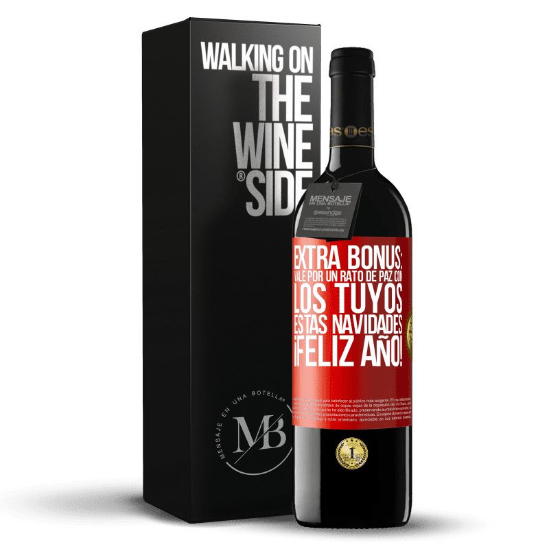 29,95 € Envoi gratuit | Vin rouge Édition RED Crianza 6 Mois Bonus supplémentaire: Ok pour un moment de paix avec le vôtre ce Noël. Bonne année! Étiquette Rouge. Étiquette personnalisable Vieillissement en fûts de chêne 6 Mois Récolte 2020 Tempranillo