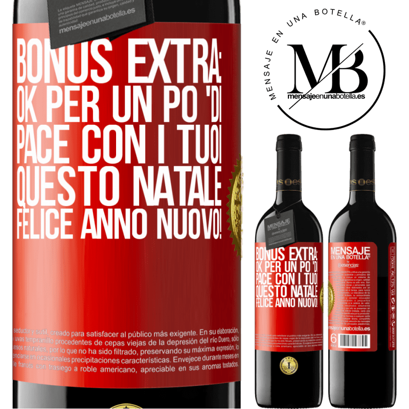 39,95 € Spedizione Gratuita | Vino rosso Edizione RED MBE Riserva Bonus extra: Ok per un po 'di pace con i tuoi questo Natale. Felice anno nuovo! Etichetta Rossa. Etichetta personalizzabile Riserva 12 Mesi Raccogliere 2015 Tempranillo