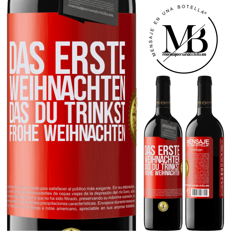 39,95 € Kostenloser Versand | Rotwein RED Ausgabe MBE Reserve Das erste Weihnachten, das du trinkst. Frohe weihnachten Rote Markierung. Anpassbares Etikett Reserve 12 Monate Ernte 2014 Tempranillo