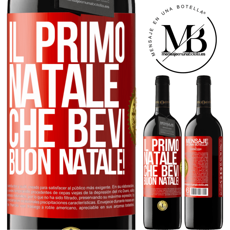 39,95 € Spedizione Gratuita | Vino rosso Edizione RED MBE Riserva Il primo Natale che bevi. Buon natale! Etichetta Rossa. Etichetta personalizzabile Riserva 12 Mesi Raccogliere 2015 Tempranillo