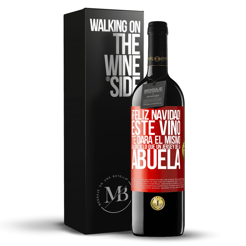 29,95 € Envoi gratuit | Vin rouge Édition RED Crianza 6 Mois Joyeux Noël! Ce vin vous procurera la même chaleur qu'un pull de grand-mère Étiquette Rouge. Étiquette personnalisable Vieillissement en fûts de chêne 6 Mois Récolte 2020 Tempranillo