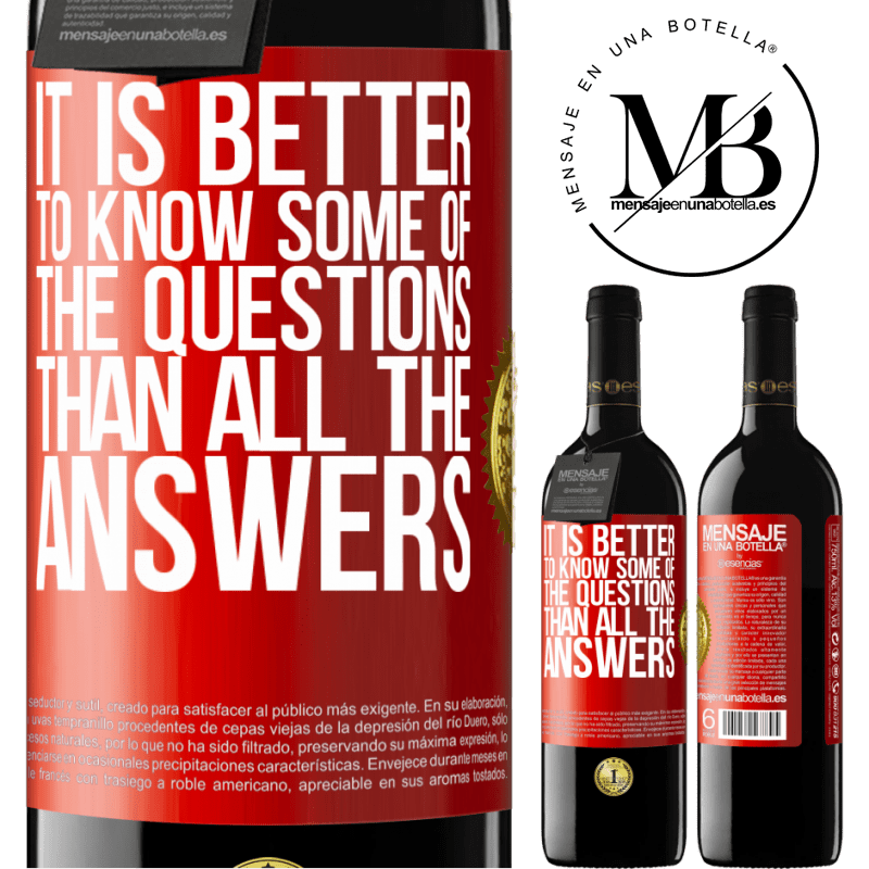 24,95 € Free Shipping | Red Wine RED Edition Crianza 6 Months It is better to know some of the questions than all the answers Red Label. Customizable label Aging in oak barrels 6 Months Harvest 2019 Tempranillo