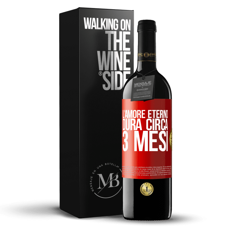 39,95 € Spedizione Gratuita | Vino rosso Edizione RED MBE Riserva L'amore eterno dura circa 3 mesi Etichetta Rossa. Etichetta personalizzabile Riserva 12 Mesi Raccogliere 2015 Tempranillo