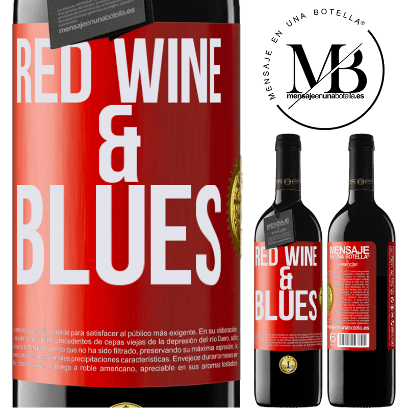 24,95 € Envoi gratuit | Vin rouge Édition RED Crianza 6 Mois Red wine & Blues Étiquette Rouge. Étiquette personnalisable Vieillissement en fûts de chêne 6 Mois Récolte 2019 Tempranillo