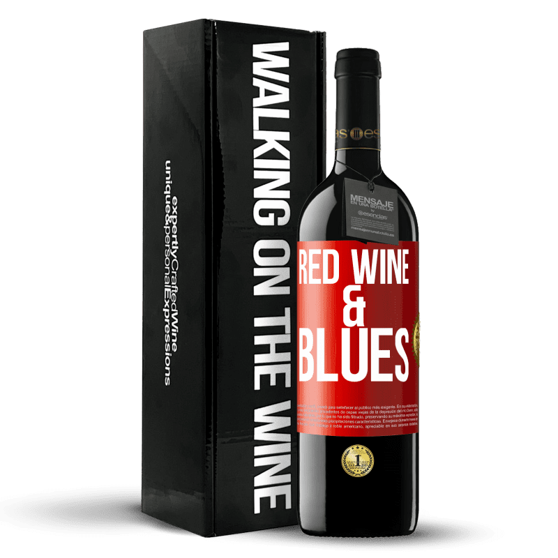 39,95 € Envío gratis | Vino Tinto Edición RED MBE Reserva Red wine & Blues Etiqueta Roja. Etiqueta personalizable Reserva 12 Meses Cosecha 2015 Tempranillo