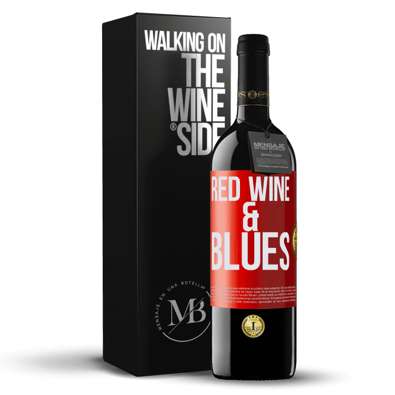 24,95 € Kostenloser Versand | Rotwein RED Ausgabe Crianza 6 Monate Red wine & Blues Rote Markierung. Anpassbares Etikett Lagern in Eichenfässern 6 Monate Ernte 2019 Tempranillo