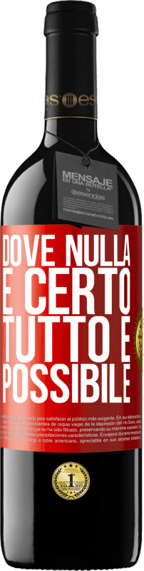 Spedizione Gratuita | Vino rosso Edizione RED MBE Riserva Dove nulla è certo, tutto è possibile Etichetta Rossa. Etichetta personalizzabile Riserva 12 Mesi Raccogliere 2014 Tempranillo