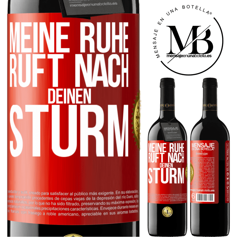 39,95 € Kostenloser Versand | Rotwein RED Ausgabe MBE Reserve Meine Ruhe ruft nach deinen Sturm Rote Markierung. Anpassbares Etikett Reserve 12 Monate Ernte 2014 Tempranillo