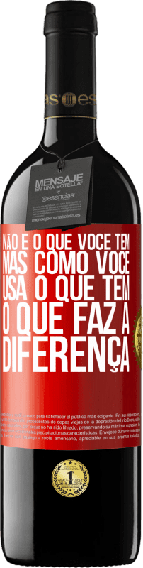 «Não é o que você tem, mas como você usa o que tem, o que faz a diferença» Edição RED MBE Reserva