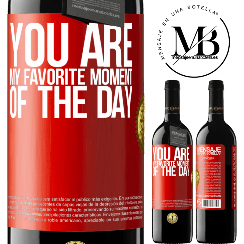 24,95 € Free Shipping | Red Wine RED Edition Crianza 6 Months You are my favorite moment of the day Red Label. Customizable label Aging in oak barrels 6 Months Harvest 2019 Tempranillo