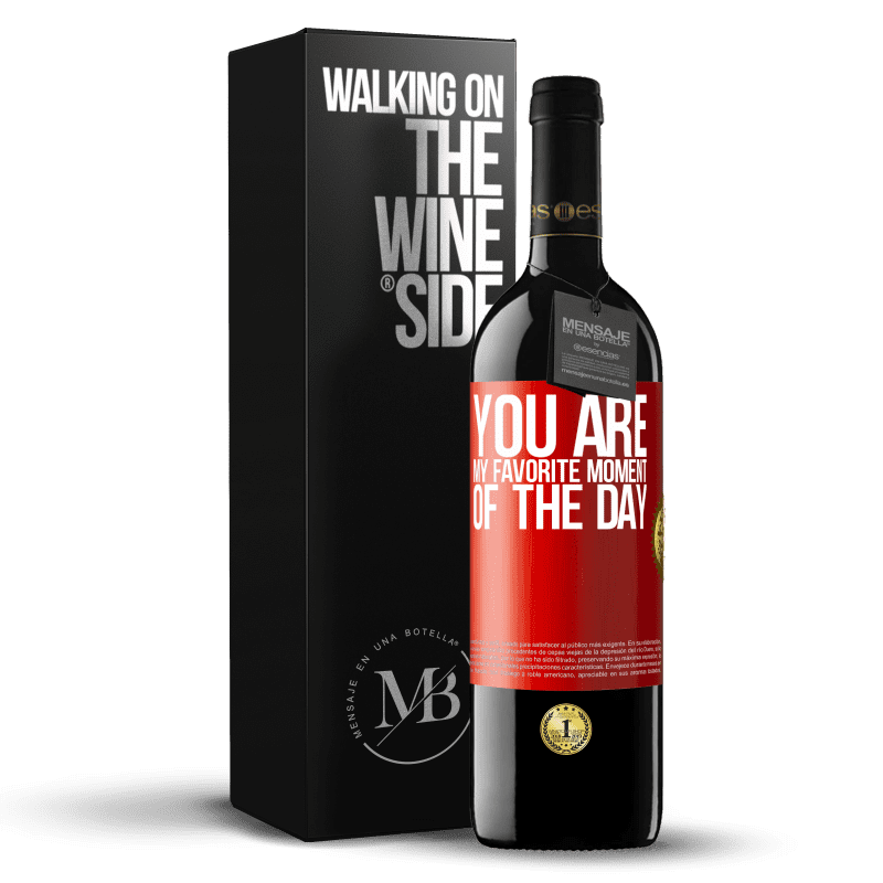 24,95 € Free Shipping | Red Wine RED Edition Crianza 6 Months You are my favorite moment of the day Red Label. Customizable label Aging in oak barrels 6 Months Harvest 2019 Tempranillo