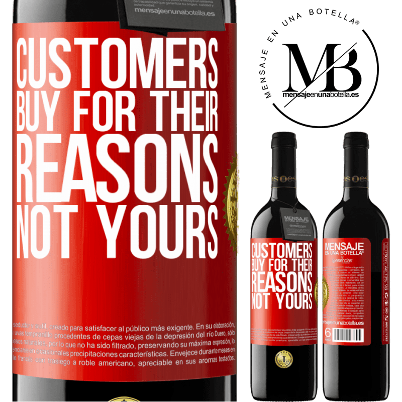 39,95 € Free Shipping | Red Wine RED Edition MBE Reserve Customers buy for their reasons, not yours Red Label. Customizable label Reserve 12 Months Harvest 2014 Tempranillo