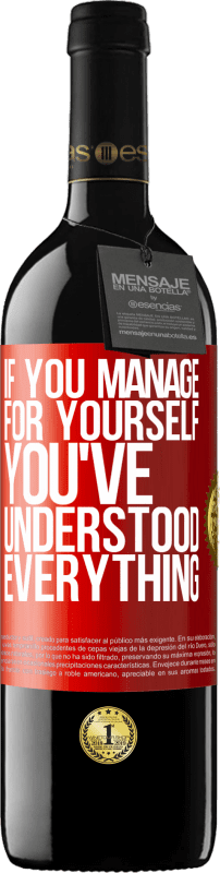 «If you manage for yourself, you've understood everything» RED Edition MBE Reserve