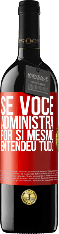 39,95 € | Vinho tinto Edição RED MBE Reserva Se você administra por si mesmo, entendeu tudo Etiqueta Vermelha. Etiqueta personalizável Reserva 12 Meses Colheita 2015 Tempranillo