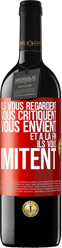 39,95 € Envoi gratuit | Vin rouge Édition RED MBE Réserve Ils vous regardent, vous critiquent vous envient... et à la fin ils vous imitent Étiquette Rouge. Étiquette personnalisable Réserve 12 Mois Récolte 2016 Tempranillo