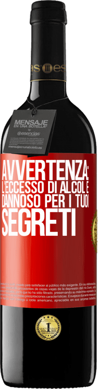 39,95 € | Vino rosso Edizione RED MBE Riserva Avvertenza: l'eccesso di alcol è dannoso per i tuoi segreti Etichetta Rossa. Etichetta personalizzabile Riserva 12 Mesi Raccogliere 2015 Tempranillo