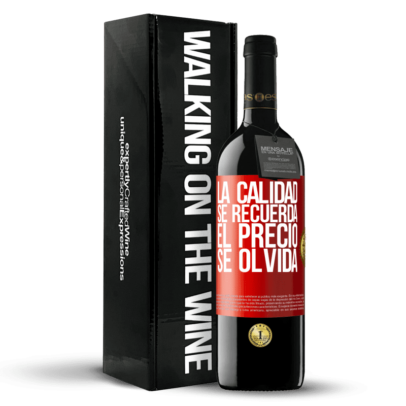 39,95 € Envío gratis | Vino Tinto Edición RED MBE Reserva La calidad se recuerda, el precio se olvida Etiqueta Roja. Etiqueta personalizable Reserva 12 Meses Cosecha 2016 Tempranillo