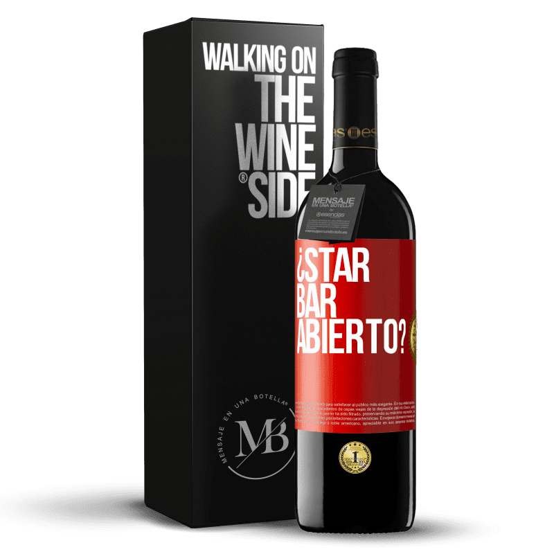 29,95 € Free Shipping | Red Wine RED Edition Crianza 6 Months ¿STAR BAR abierto? Red Label. Customizable label Aging in oak barrels 6 Months Harvest 2020 Tempranillo