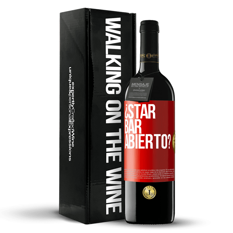 29,95 € Бесплатная доставка | Красное вино Издание RED Crianza 6 Месяцы ¿STAR BAR abierto? Красная метка. Настраиваемая этикетка Выдержка в дубовых бочках 6 Месяцы Урожай 2020 Tempranillo