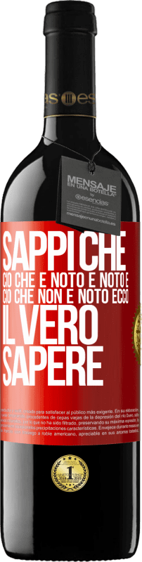 39,95 € | Vino rosso Edizione RED MBE Riserva Sappi che ciò che è noto è noto e ciò che non è noto ecco il vero sapere Etichetta Rossa. Etichetta personalizzabile Riserva 12 Mesi Raccogliere 2014 Tempranillo