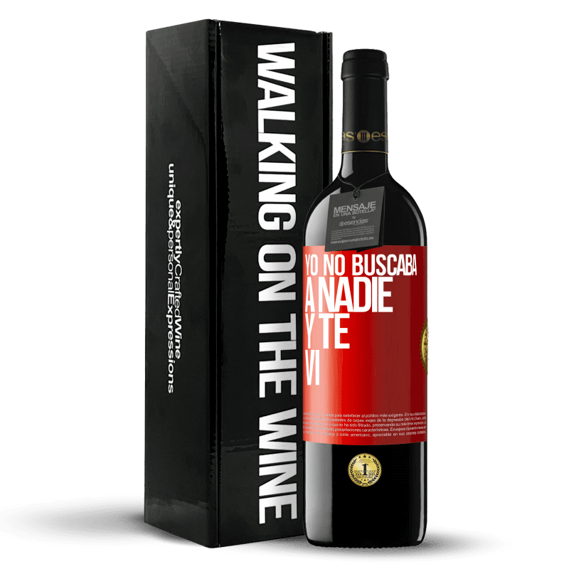 29,95 € Envoi gratuit | Vin rouge Édition RED Crianza 6 Mois Je ne cherchais personne et je t'ai vu Étiquette Rouge. Étiquette personnalisable Vieillissement en fûts de chêne 6 Mois Récolte 2020 Tempranillo