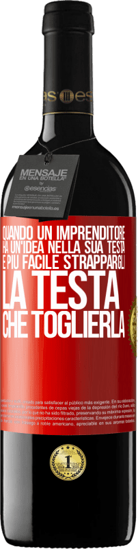 39,95 € | Vino rosso Edizione RED MBE Riserva Quando un imprenditore ha un'idea nella sua testa, è più facile strappargli la testa che toglierla Etichetta Rossa. Etichetta personalizzabile Riserva 12 Mesi Raccogliere 2015 Tempranillo