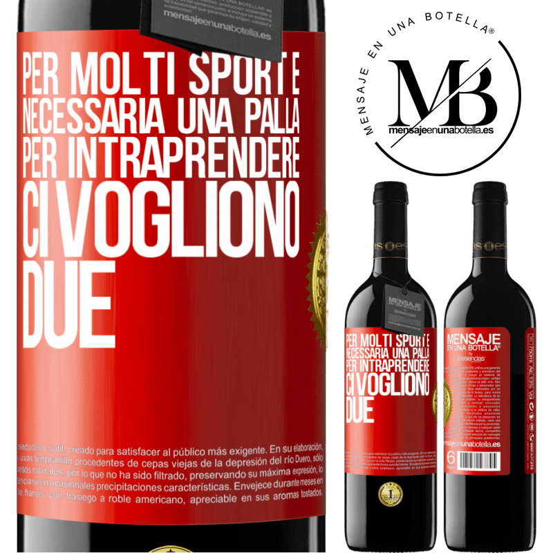 39,95 € Spedizione Gratuita | Vino rosso Edizione RED MBE Riserva Per molti sport è necessaria una palla. Per intraprendere, ci vogliono due Etichetta Rossa. Etichetta personalizzabile Riserva 12 Mesi Raccogliere 2015 Tempranillo