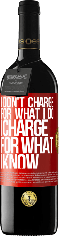 39,95 € | Red Wine RED Edition MBE Reserve I don't charge for what I do, I charge for what I know Red Label. Customizable label Reserve 12 Months Harvest 2014 Tempranillo