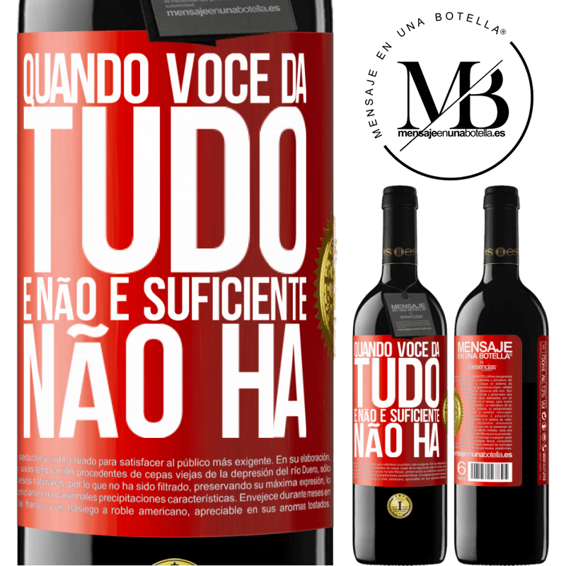 39,95 € Envio grátis | Vinho tinto Edição RED MBE Reserva Quando você dá tudo e não é suficiente, não há Etiqueta Vermelha. Etiqueta personalizável Reserva 12 Meses Colheita 2014 Tempranillo