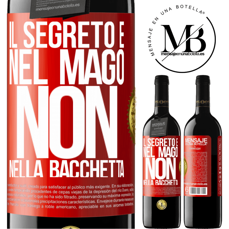 39,95 € Spedizione Gratuita | Vino rosso Edizione RED MBE Riserva Il segreto è nel mago, non nella bacchetta Etichetta Rossa. Etichetta personalizzabile Riserva 12 Mesi Raccogliere 2015 Tempranillo